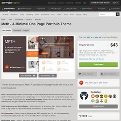 Meth - A Minimal One Page Portfolio Theme