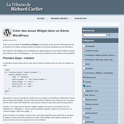 Créer des zones Widget dans un thème Wordpress « La tribune de Richard Carlier