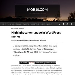 WordPress Tutorial: Highlight current page in WordPress menus