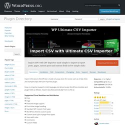 WP Ultimate CSV Importer Plugin