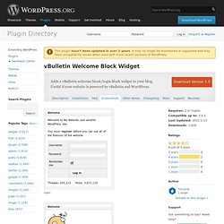 vBulletin Welcome Block Widget