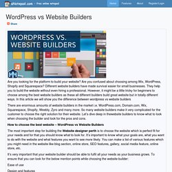 WordPress vs Website Builders