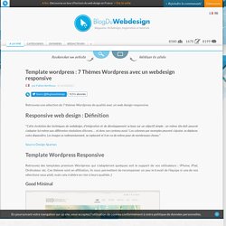 Template wordpress : 7 Thèmes Wordpress avec un webdesign responsive - ressources-wordpress