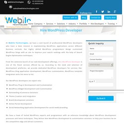 Hire WordPress Developer, Hire Theme and Plugin Developer