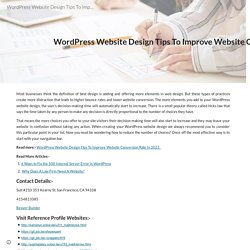 WordPress Website Design Tips To Improve Website Conversion Rate In 2021 - SFWP Experts