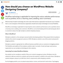 How should you choose an WordPress Website Designing Company?