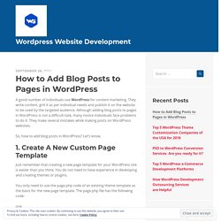 How to Add Blog Posts to Pages in WordPress – WordPress Website Development