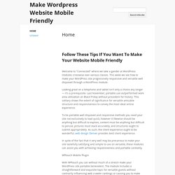 Make Wordpress Website Mobile Friendly
