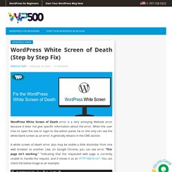 How to fix WordPress White Screen of Death (WSOD)