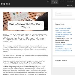 How to Show or Hide WordPress Widgets in Posts, Pages, Home