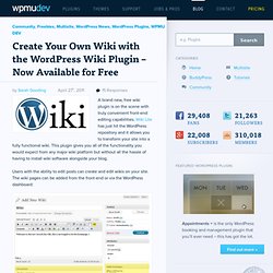 Create Your Own Wiki with the WordPress Wiki Plugin – Now Available for Free