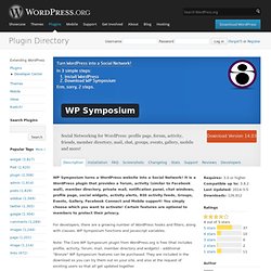 WP Symposium A Social Network For WordPress