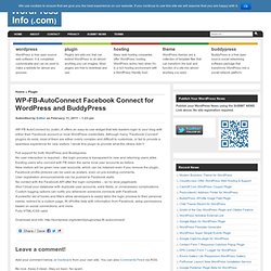 WP-FB-AutoConnect Facebook Connect for WordPress and BuddyPress