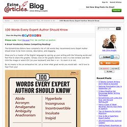 100 Words Every Expert Author Should Know