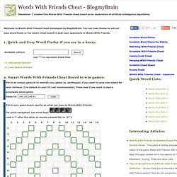 Words With Friends Cheat - Smart Cheat Board, Word Finder, and Helper
