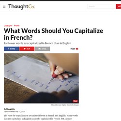 What Words Should You Capitalize in French?