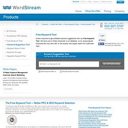 The Free Keyword Tool from WordStream - Free Keywords for SEO, AdWords, & Blogging