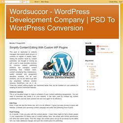 Clarify Content Editing With Custom WP Plugins