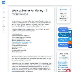 Work at Home for Money