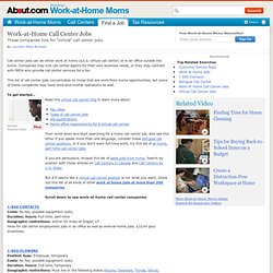 Work-at-Home Call Center Jobs List