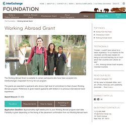 Working Abroad Grant