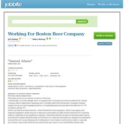 Working at Boston Beer Company Pay, Salary & Job Reviews