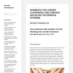 0843 902 1837 WORKING TAX CREDIT HELPLINE NUMBER