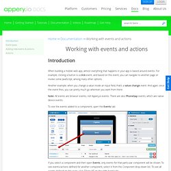 Working with events and actions