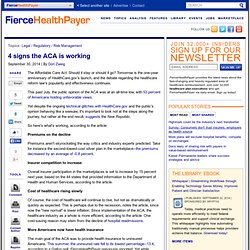 4 signs the ACA is working