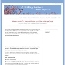 Working with Our Natural Rhythms – Chinese Organ Clock