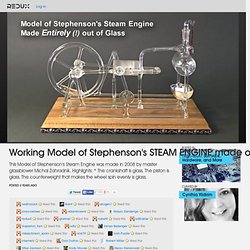 Working Model of Stephenson's STEAM ENGINE made of GLASS ! Rare! Video