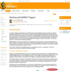 Working with MSMQ Triggers