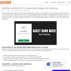 Fix Avast bank mode not working - Verified solutions