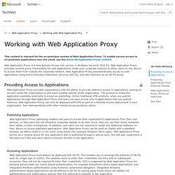 Working with Web Application Proxy