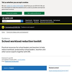 School workload reduction toolkit