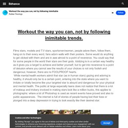 Workout the way you can, not by following inimitable on Behance