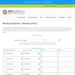 Workout Plan / Workout Planner