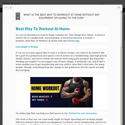 WHAT IS THE BEST WAY TO WORKOUT AT HOME WITHOUT ANY EQUIPMENT OR GOING TO THE GYM?