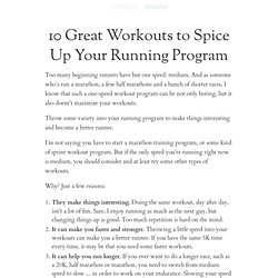 10 Great Workouts to Spice Up Your Running Program