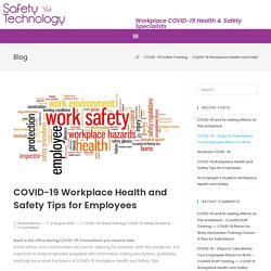 COVID-19 Workplace Health and Safety Tips for Employees - Covid19 Staff Training