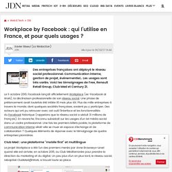 Workplace by Facebook : qui l'utilise en France, et pour quels usages ?