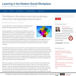 The Modern Workplace Learning Landscape: it’s more than telling people what to learn