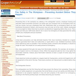 Fire Safety in The Workplace - Preventing Accident Before They Happen