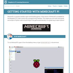 Worksheet - Getting Started with Minecraft Pi