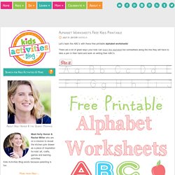 Alphabet Worksheets Free Kids Printable