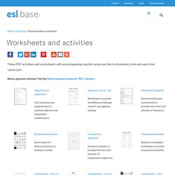 ESL worksheets and activities to download