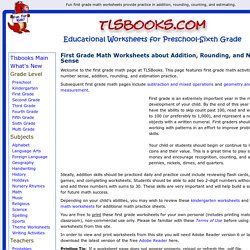 Free First Grade Math Worksheets: Number Sense, Addition, Rounding