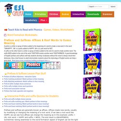 ESL Worksheets, English Word Formation, Prefixes, Suffixes