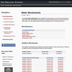 Math Worksheets - Free Downloads - Homeschool Resources