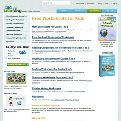Free Worksheets for Kids-preschool, kindergarten and elementary school